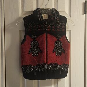Red and Black Patterned Vest
